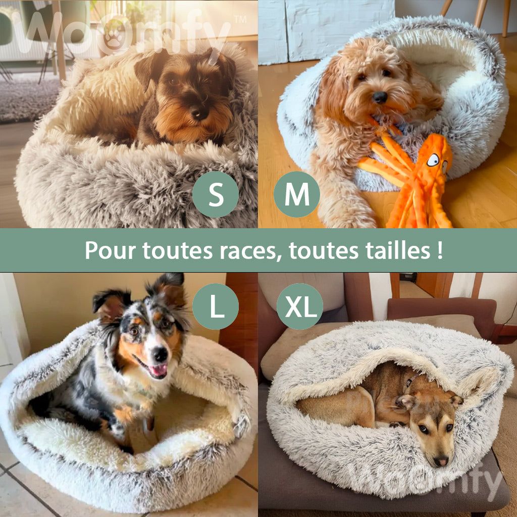 Le lit Cocon Woomfy™️ anti-stress pour chien